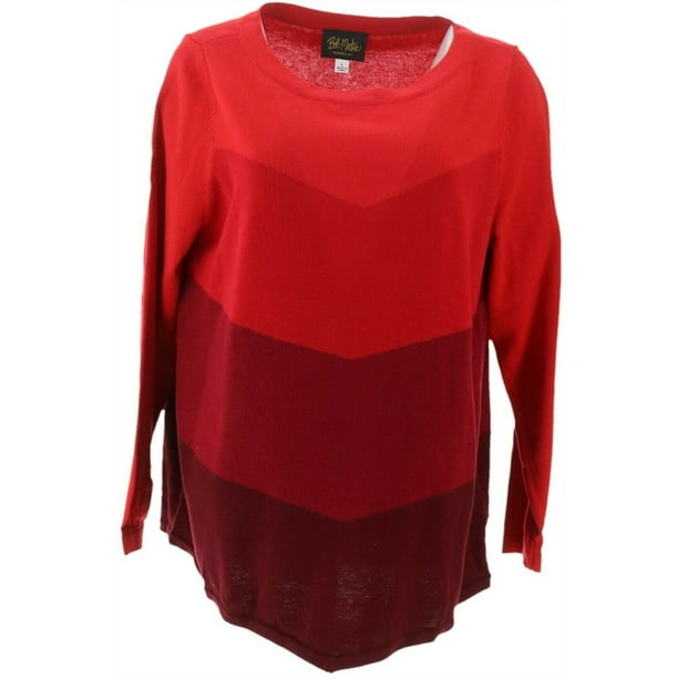 Bob Mackie Chevron Intarsia Sweater Brown S NEW A344693